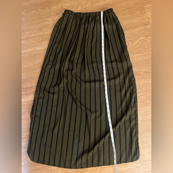 Forever 21 Striped Dark Green Maxi Pencil Skirt - Picture 4 of 7